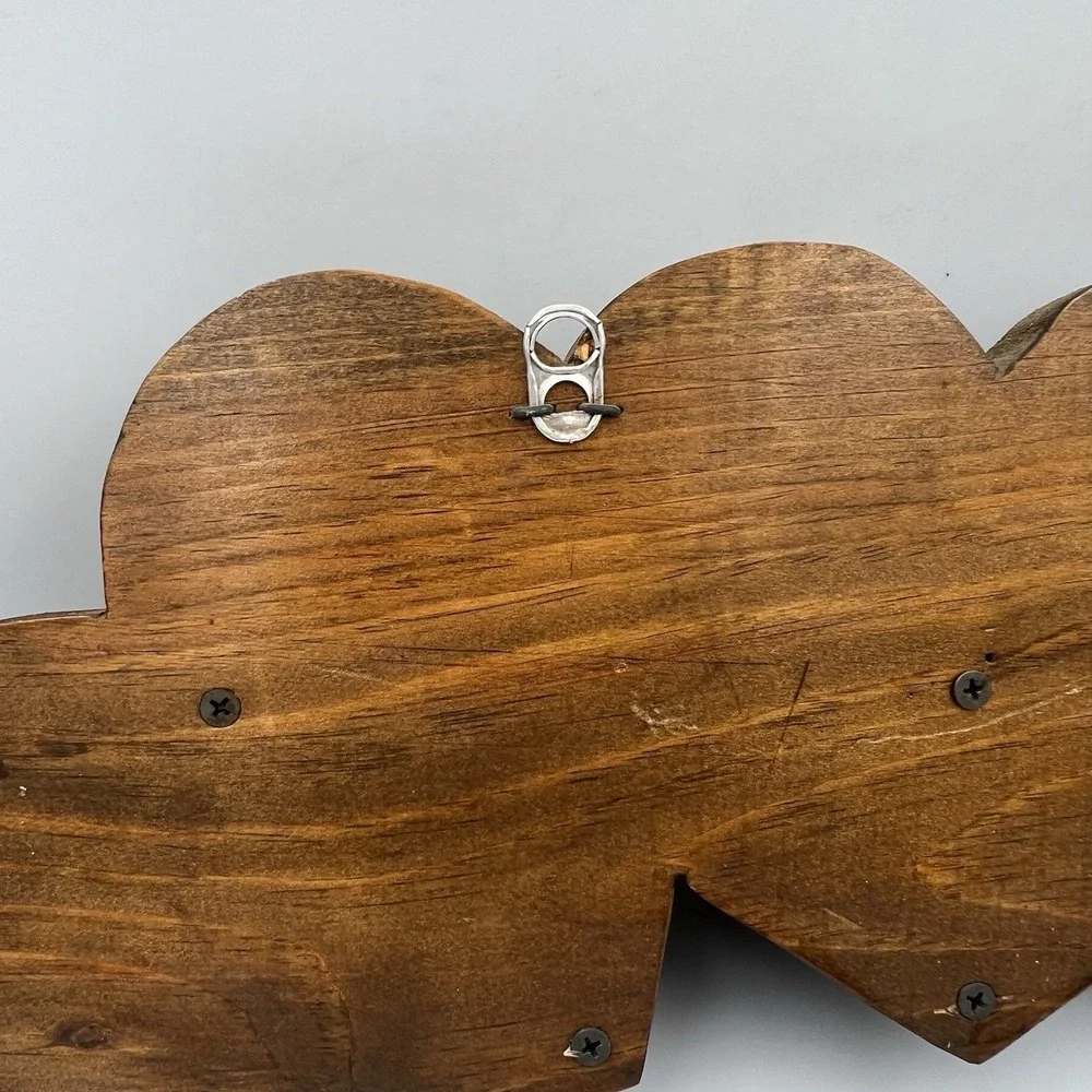 Vintage Wooden Interlocking 3 Heart Shaped Wall Shelf W/Peg Cottagecore Granny